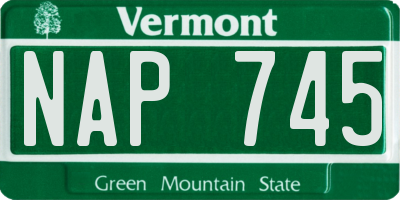 VT license plate NAP745