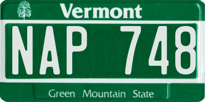 VT license plate NAP748