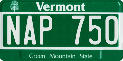 VT license plate NAP750