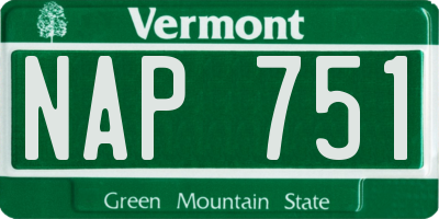 VT license plate NAP751