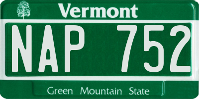 VT license plate NAP752