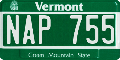 VT license plate NAP755