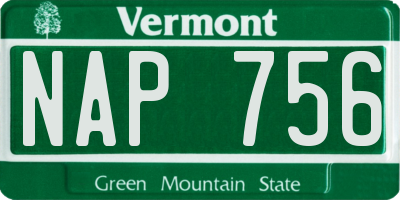 VT license plate NAP756