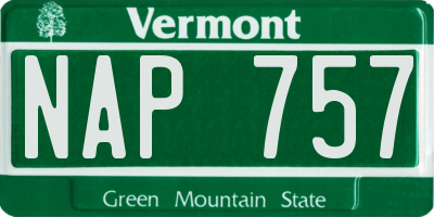 VT license plate NAP757