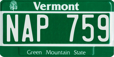 VT license plate NAP759
