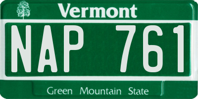 VT license plate NAP761