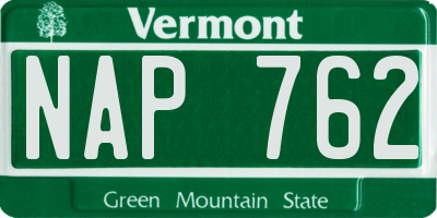 VT license plate NAP762