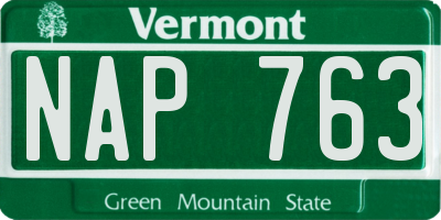VT license plate NAP763