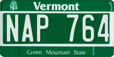 VT license plate NAP764