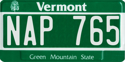 VT license plate NAP765