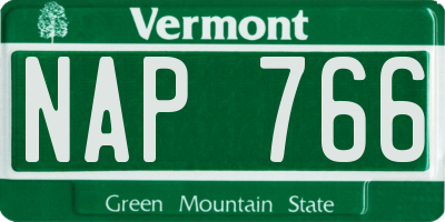 VT license plate NAP766