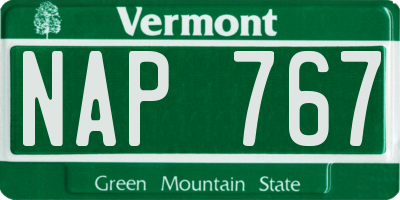 VT license plate NAP767