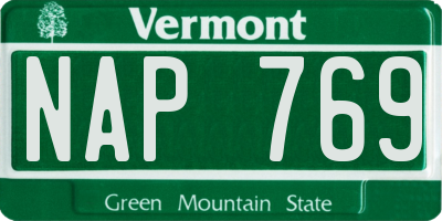 VT license plate NAP769