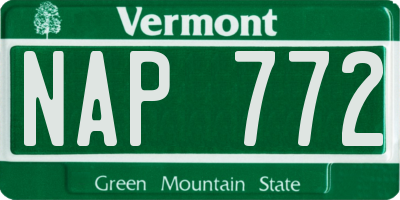 VT license plate NAP772