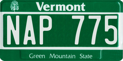VT license plate NAP775
