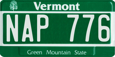 VT license plate NAP776