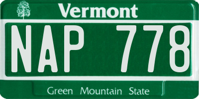 VT license plate NAP778
