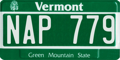 VT license plate NAP779