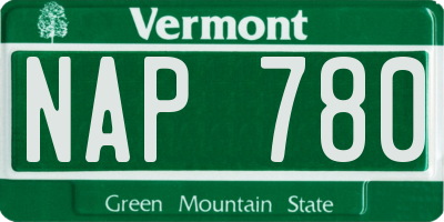 VT license plate NAP780