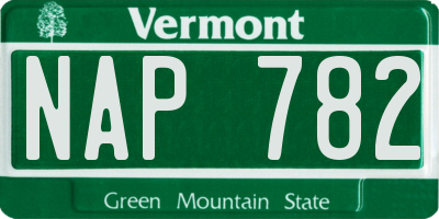 VT license plate NAP782