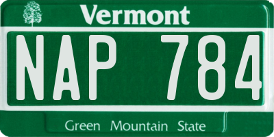 VT license plate NAP784