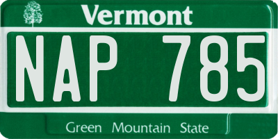 VT license plate NAP785