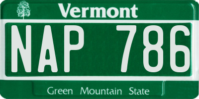 VT license plate NAP786