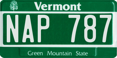 VT license plate NAP787