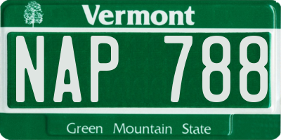VT license plate NAP788