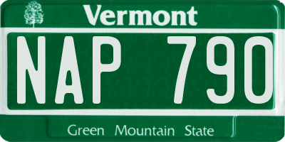 VT license plate NAP790