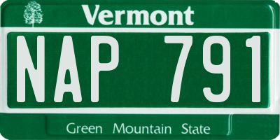 VT license plate NAP791