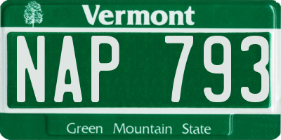 VT license plate NAP793