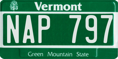 VT license plate NAP797
