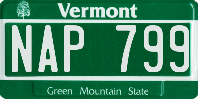 VT license plate NAP799