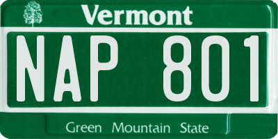 VT license plate NAP801