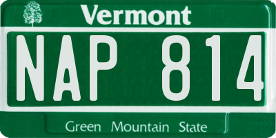 VT license plate NAP814