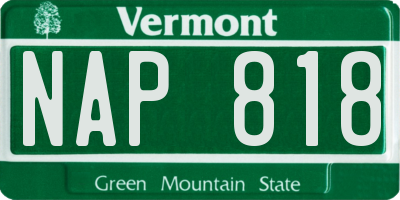 VT license plate NAP818