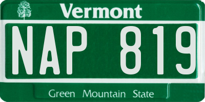 VT license plate NAP819