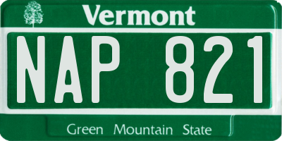 VT license plate NAP821