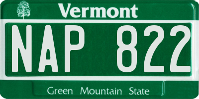 VT license plate NAP822