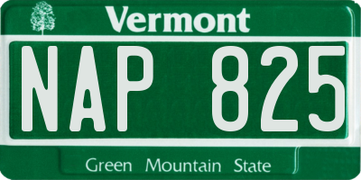 VT license plate NAP825
