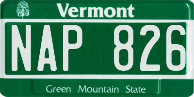VT license plate NAP826