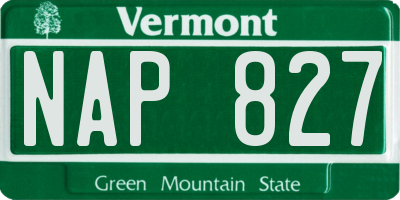 VT license plate NAP827