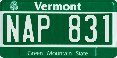 VT license plate NAP831