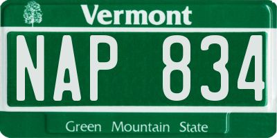 VT license plate NAP834