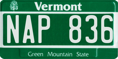 VT license plate NAP836