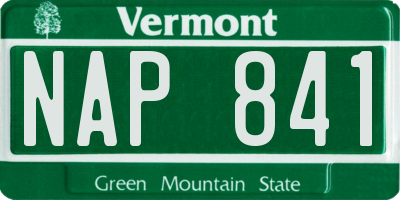 VT license plate NAP841
