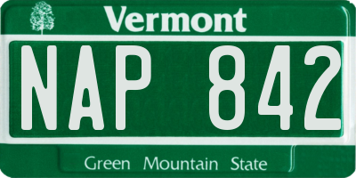 VT license plate NAP842