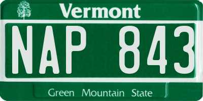 VT license plate NAP843