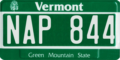 VT license plate NAP844